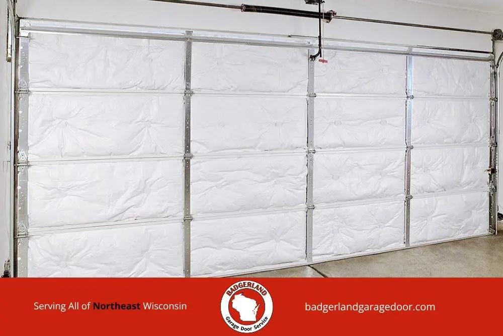 Insulated garage door panels showing weatherproofing work Bestland Garage Door provides for Wisconsin homeowners in winter.
